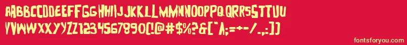 Шрифт Zakensteinexpand – жёлтые шрифты на красном фоне