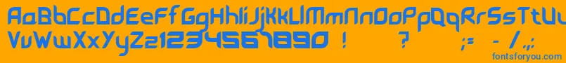 フォントLeave – オレンジの背景に青い文字
