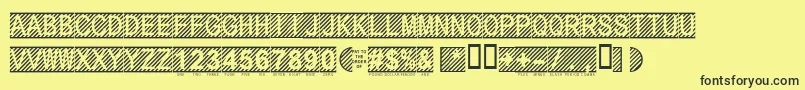 フォントSecure12a – 黒い文字の黄色い背景