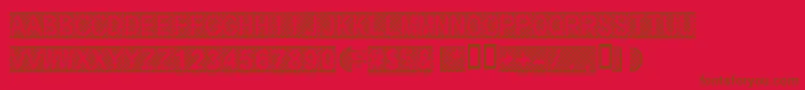 Secure12a Font – Brown Fonts on Red Background