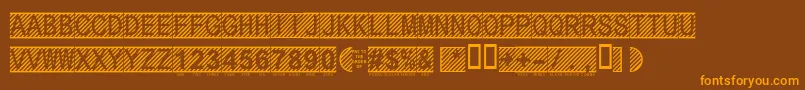 Secure12a Font – Orange Fonts on Brown Background