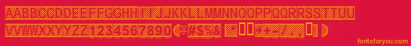 Secure12a Font – Orange Fonts on Red Background