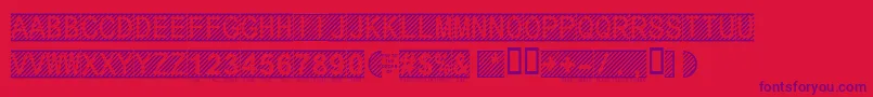 Fonte Secure12a – fontes roxas em um fundo vermelho