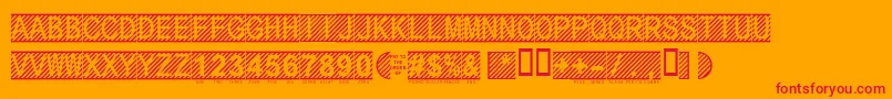 フォントSecure12a – オレンジの背景に赤い文字