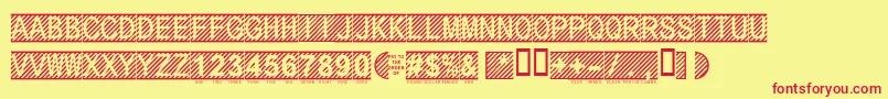 Secure12a Font – Red Fonts on Yellow Background