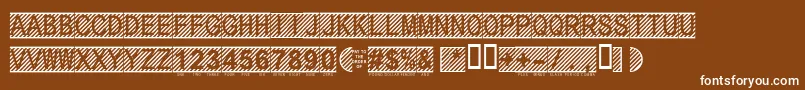 Secure12a-Schriftart – Weiße Schriften auf braunem Hintergrund