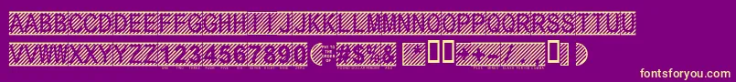 Secure12a Font – Yellow Fonts on Purple Background