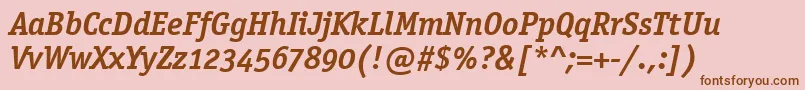 OfficinaSerifOsItcTtBoldit Font – Brown Fonts on Pink Background