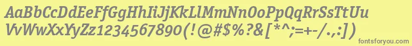 OfficinaSerifOsItcTtBoldit Font – Gray Fonts on Yellow Background