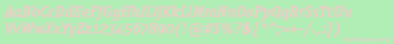 OfficinaSerifOsItcTtBoldit Font – Pink Fonts on Green Background