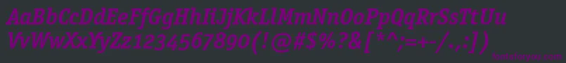 OfficinaSerifOsItcTtBoldit Font – Purple Fonts on Black Background