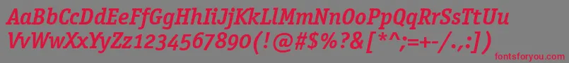 OfficinaSerifOsItcTtBoldit Font – Red Fonts on Gray Background