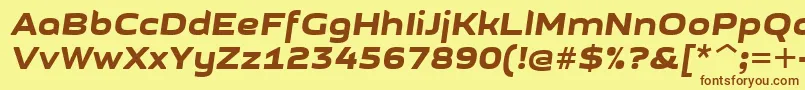Шрифт GetvoipGrotesqueItalic – коричневые шрифты на жёлтом фоне