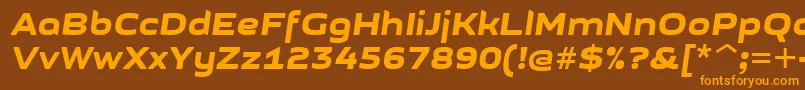 GetvoipGrotesqueItalic Font – Orange Fonts on Brown Background