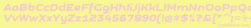 GetvoipGrotesqueItalic Font – Pink Fonts on Yellow Background