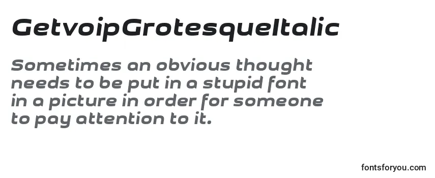 GetvoipGrotesqueItalic Font
