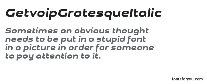 Fonte GetvoipGrotesqueItalic