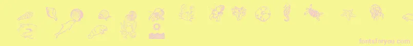 Czcionka OceanIacy – różowe czcionki na żółtym tle
