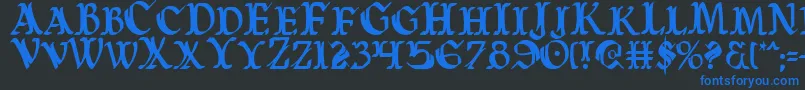 WarsOfAsgardCondensed Font – Blue Fonts on Black Background
