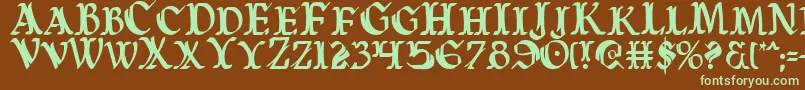 WarsOfAsgardCondensed Font – Green Fonts on Brown Background