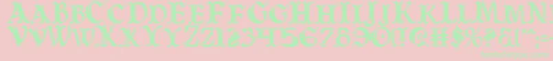 WarsOfAsgardCondensed Font – Green Fonts on Pink Background