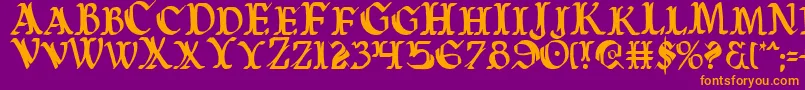 WarsOfAsgardCondensed Font – Orange Fonts on Purple Background