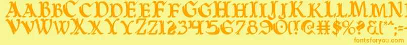 WarsOfAsgardCondensed Font – Orange Fonts on Yellow Background