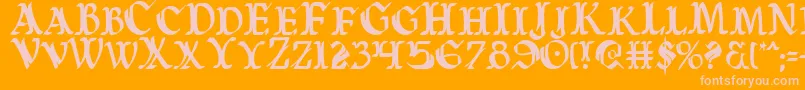 WarsOfAsgardCondensed Font – Pink Fonts on Orange Background