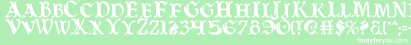 WarsOfAsgardCondensed Font – White Fonts on Green Background