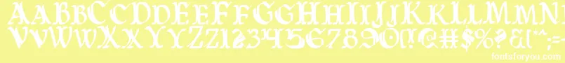 WarsOfAsgardCondensed Font – White Fonts on Yellow Background