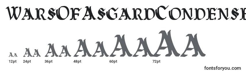 Размеры шрифта WarsOfAsgardCondensed