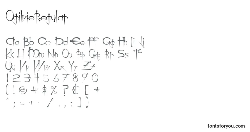 Шрифт OgilvieRegular – алфавит, цифры, специальные символы