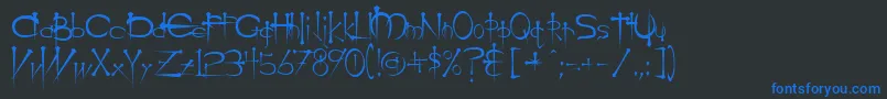 OgilvieRegular-fontti – siniset fontit mustalla taustalla