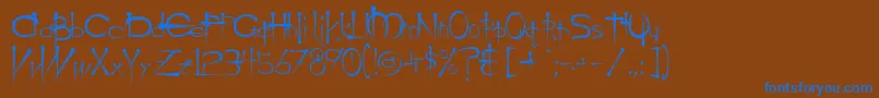 フォントOgilvieRegular – 茶色の背景に青い文字