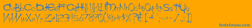 OgilvieRegular Font – Blue Fonts on Orange Background