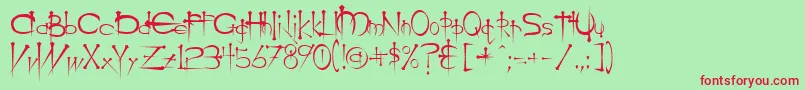 OgilvieRegular Font – Red Fonts on Green Background