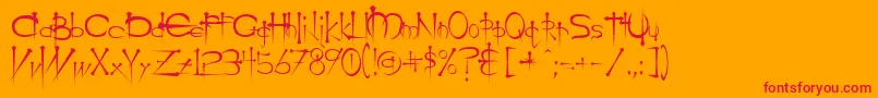 OgilvieRegular Font – Red Fonts on Orange Background