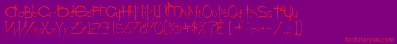 OgilvieRegular Font – Red Fonts on Purple Background