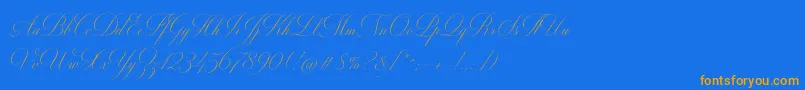 MiltonTwo-Schriftart – Orangefarbene Schriften auf blauem Hintergrund