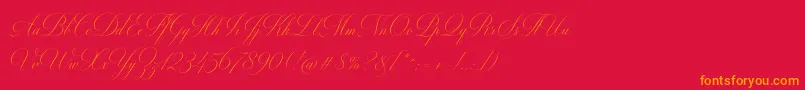 MiltonTwo-Schriftart – Orangefarbene Schriften auf rotem Hintergrund