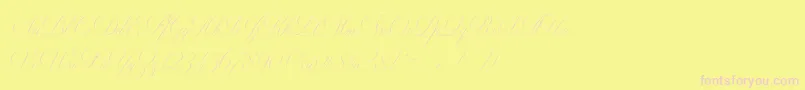 フォントMiltonTwo – ピンクのフォント、黄色の背景