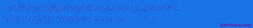 MiltonTwo-Schriftart – Violette Schriften auf blauem Hintergrund