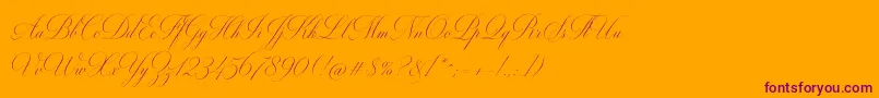 MiltonTwo-Schriftart – Violette Schriften auf orangefarbenem Hintergrund