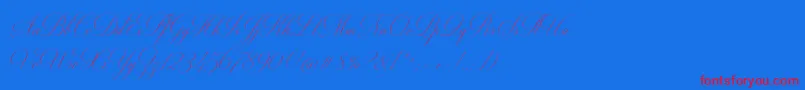フォントMiltonTwo – 赤い文字の青い背景