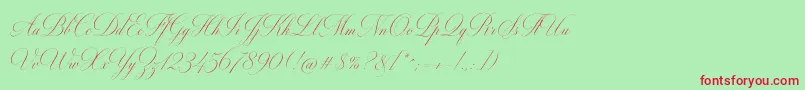 MiltonTwo Font – Red Fonts on Green Background