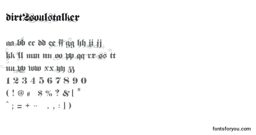 A fonte Dirt2Soulstalker (37107) – alfabeto, números, caracteres especiais