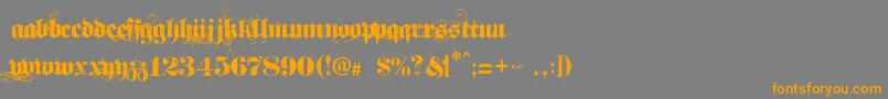 Dirt2Soulstalker-Schriftart – Orangefarbene Schriften auf grauem Hintergrund