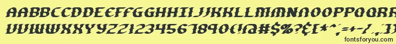 GestureSlantBrk Font – Black Fonts on Yellow Background