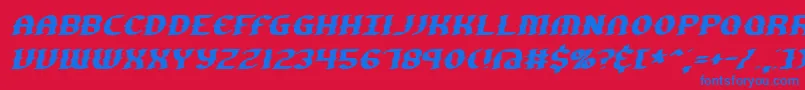 フォントGestureSlantBrk – 赤い背景に青い文字