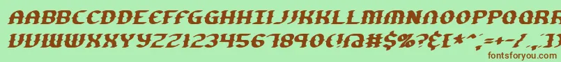 Шрифт GestureSlantBrk – коричневые шрифты на зелёном фоне
